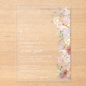Colorful Flowers, Wildflowers, Boho, Confirmation アクリル招待状 (正面)