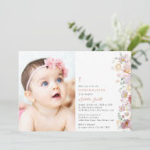 Colorful Flowers, Wildflowers, Boho, Confirmation 招待状 (スタンド正面)