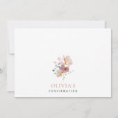 Colorful Flowers, Wildflowers, Boho, Confirmation 招待状 (裏面)