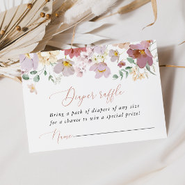 Colorful Flowers, Wildflowers, Boho, Diaper Raffle エンクロージャーカード