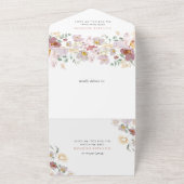 Colorful Flowers, Wildflowers, First Communion オールインワン招待状 (外側)