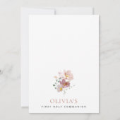 Colorful Flowers, Wildflowers, First Communion 招待状 (裏面)