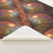 Colorful Fluorescent Abstract Trippy Brown Fractal シェルパブランケット (3/4)