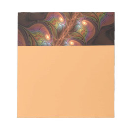 Colorful Fluorescent Abstract Trippy Brown Fractal ノートパッド