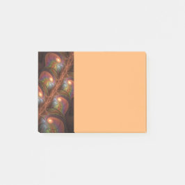 Colorful Fluorescent Abstract Trippy Brown Fractal ポストイット
