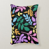Colorful foliage in black background アクセントクッション (正面(垂直))