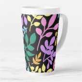 Colorful foliage in black background カフェラテマグ (右アングル)