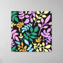 Colorful foliage in black background キャンバスプリント