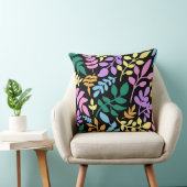 Colorful foliage in black background クッション (椅子)