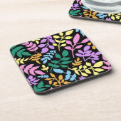 Colorful foliage in black background コースター (左側)