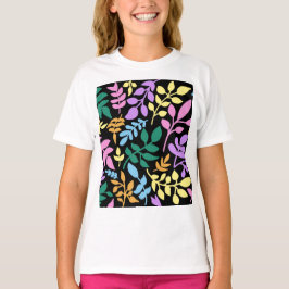 Colorful foliage in black background tシャツ