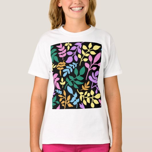 Colorful foliage in black background tシャツ (正面)