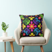 Colorful Folk Abstract Throw Pillow クッション (椅子)
