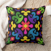 Colorful Folk Abstract Throw Pillow クッション (ブランケット)