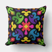 Colorful Folk Abstract Throw Pillow クッション (正面)