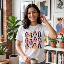 Colorful Folk Art Aesthetic Women Portraits