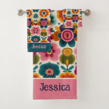 Colorful Folk Art Retro 70s Floral Pattern Name
