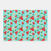 Colorful Folk Floral Pattern Wrapping Paper ラッピングペーパーシート (正面3)