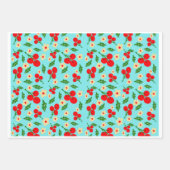 Colorful Folk Floral Pattern Wrapping Paper ラッピングペーパーシート (正面2)