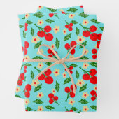 Colorful Folk Floral Pattern Wrapping Paper ラッピングペーパーシート (インサイチュ)