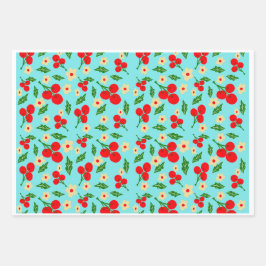 Colorful Folk Floral Pattern Wrapping Paper ラッピングペーパーシート