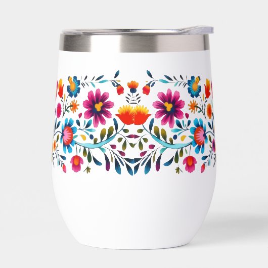 Colorful Folk Floral Tumbler (左面)