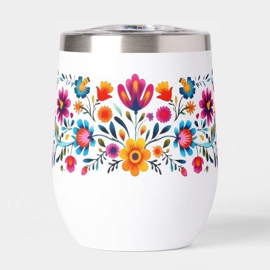 Colorful Folk Floral Tumbler (正面)