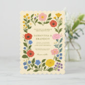 Colorful Folk Floral Wedding 招待状 (スタンド正面)