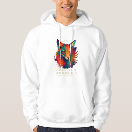 Colorful Fox Art パーカ (正面)