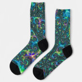 Colorful Fractal Crew Socks ソックス (左)