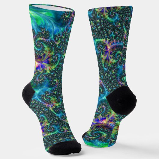 Colorful Fractal Crew Socks ソックス (傾斜あり)