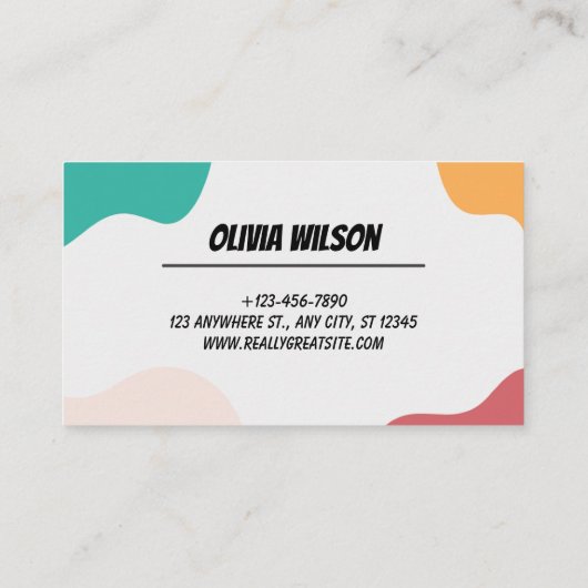 Colorful Freestyle Art Psychologist 名刺 (裏面)