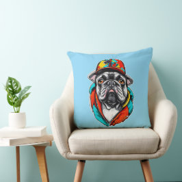 Colorful French Bulldog クッション