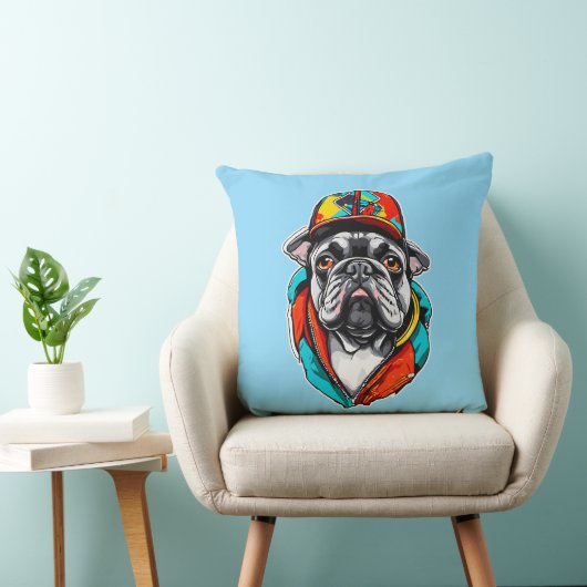 Colorful French Bulldog クッション (椅子)