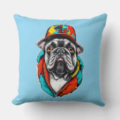Colorful French Bulldog クッション (正面)