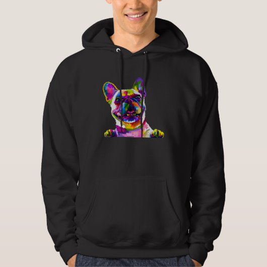 Colorful frenchie  french bulldog owner パーカ (正面)