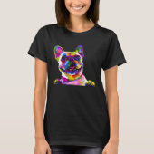 Colorful frenchie french bulldog owner tシャツ (正面)