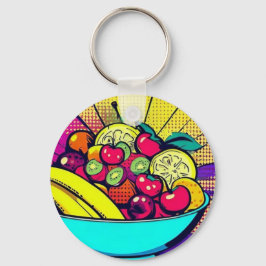 Colorful Fruit Bowl Keychain | Pop Art Food キーホルダー