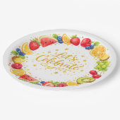 Colorful Fruit Party Paper Plates Set ペーパープレート (アングル)
