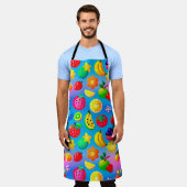 Colorful Fruit Pattern Vibrant Tropical Fruits エプロン (着用した状態)