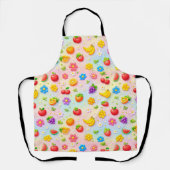 Colorful Fruit Pattern With Flowers and Fruits エプロン (正面)