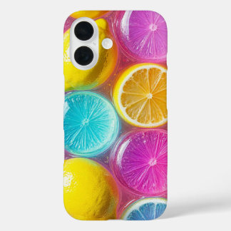 Colorful Fruit Slice Design with Glossy Texture iPhone 16ケース