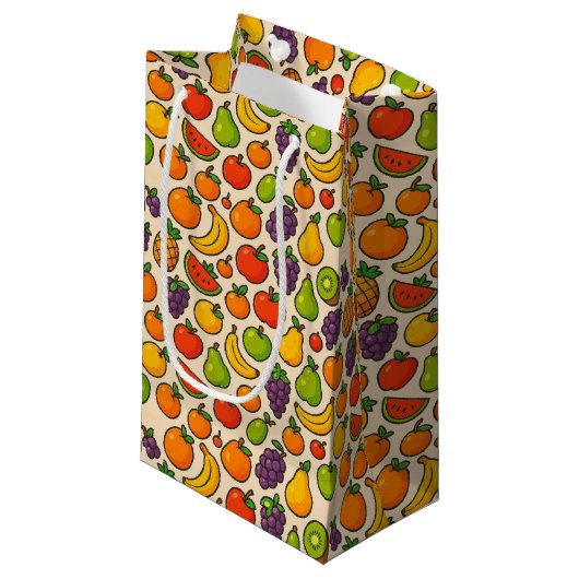 Colorful fruits patterned スモールペーパーバッグ (正面アングル)