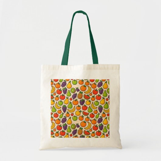Colorful fruits patterned トートバッグ (正面)