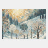 Colorful Fun Abstract Winter Wonderland Art ラッピングペーパーシート (正面)