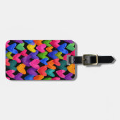Colorful Fun Hand Drawn Hearts ラゲッジタグ (正面横)