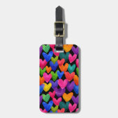 Colorful Fun Hand Drawn Hearts ラゲッジタグ (正面縦)