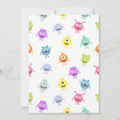 Colorful Fun Little Monster Birthday Party 招待状 (裏面)