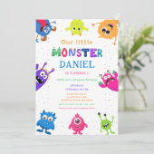 Colorful Fun Little Monster Birthday Party 招待状 (スタンド正面)