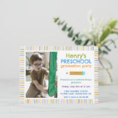 Colorful Fun Photo Preschool Graduation 招待状 (スタンド正面)